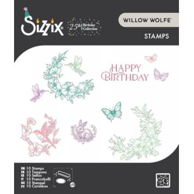 Sizzix Willow Wolfe Stempel - Birthday Blooms